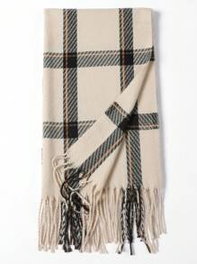 1條男女適用多色格紋圍巾,適合秋冬季,保暖時尚,適用於日常使用 - 彩色 - 查看 2