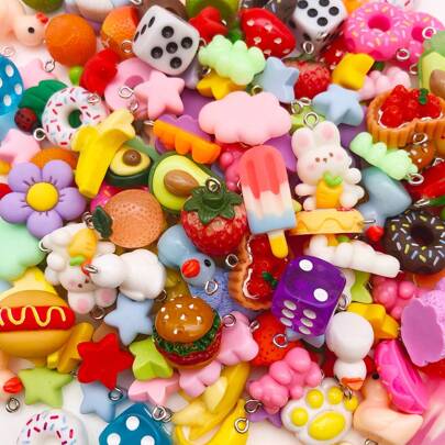 1 Pack Random Mix Realistic Cute Resin Food DIY Charm Pendant For DIY Earring Bracelet Jewelry Making Accessories