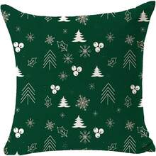4pcs Giáng sinh Vui vẻ Bông tuyết Mùa Đông Vui vẻ Tuyết Vỏ gối , Cá nhân hóa Vỏ gối Cushion Đối với Nhà  Đồ trang trí , 18 Inch Hình vuông - màu xanh lá - Xem 5