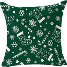 4pcs Giáng sinh Vui vẻ Bông tuyết Mùa Đông Vui vẻ Tuyết Vỏ gối , Cá nhân hóa Vỏ gối Cushion Đối với Nhà  Đồ trang trí , 18 Inch Hình vuông - màu xanh lá - Xem 3