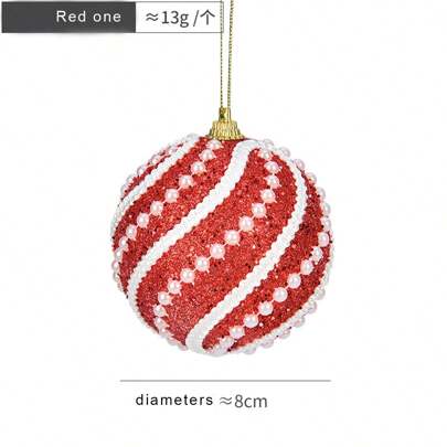 8cm Christmas Tree Decoration Ornaments Glitter Ball, Christmas Hanging Balls For Decoration Best Gifts Birthday