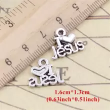 10入組手工製作古色古香的i Love吊墜,適用於手鏈項鍊diy珠寶製作 - 復古銀色 - 查看 4