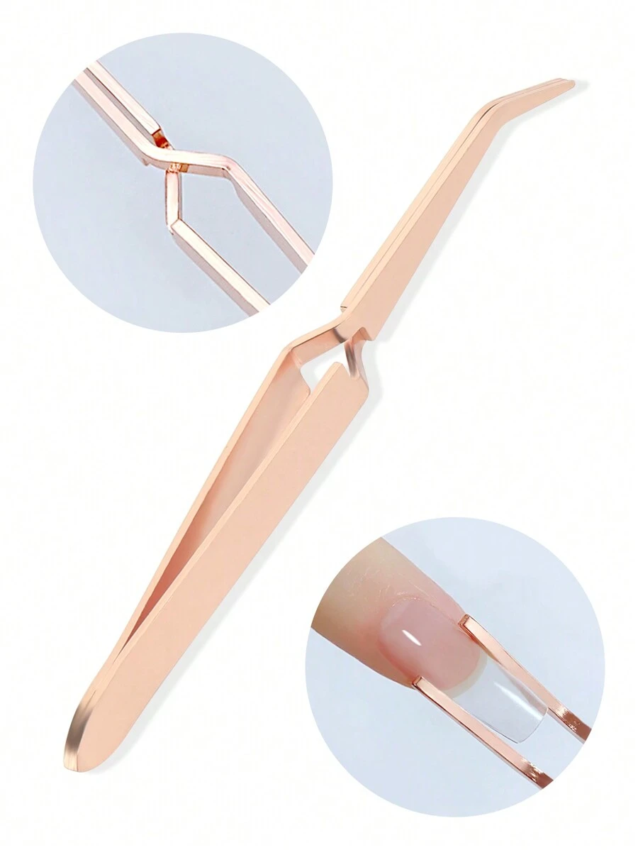 Rose Golden Nail Sculpting Clip, Crystal Gel Nail Art Tool, Titanium Alloy Stamping, Durable Manicure Silicone Clamp Multifunction False Nail Cutter Shaping Tweezers Manicure Tools,Nail Supplies,Nail Tools,Nail Art Tools,Back To School,Nails,Nail Tools For Press On Nails