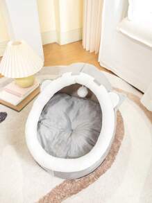 1pc Grey Hamster Shaped Pet Bed For Small Cats And Dogs To Sleep In All Seasons - Grey - View 3