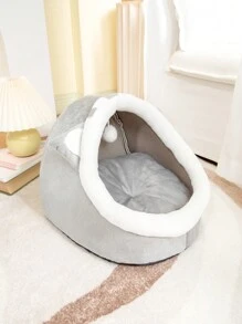 1pc Grey Hamster Shaped Pet Bed For Small Cats And Dogs To Sleep In All Seasons - Grey - View 5