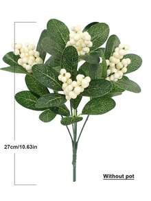 Paquete De Vegetación De Frutas Artificiales De Navidad, Con Bayas Rojas Y Azules Para Decoración Del Hogar, Sin Maceta, 1 Ud. - Verde militar - Ver 3