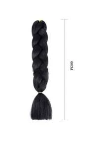 Trenza de pelo sintético natural largo - Negro - Ver 4