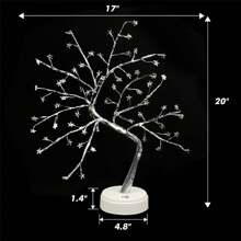 Tabletop Bonsai Tree Lights, DIY LED Artificial Tree Lamp,Battery/USB Operated Night Light For Room Decor, Home Decor,,Bedroom, Wedding,Christmas, Holiday Gifts - Pentagram tree with 60 lights - View 3