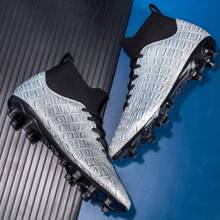 Men's Spring & Autumn High Top Outdoor Comfortable Breathable Shock Absorbing Anti-slip Fg Studs Professional Competition Training Soccer Shoes - Grey - View 4