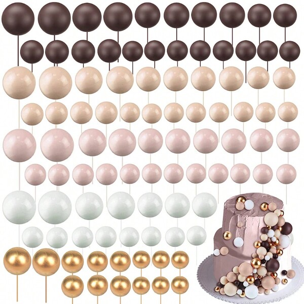 80pcs Balls Cake Topper Balloons Cupcake Topper DIY Cake Insert Topper
