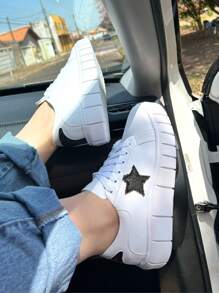 Women Casual Shoes - 黑與白 - 查看 6