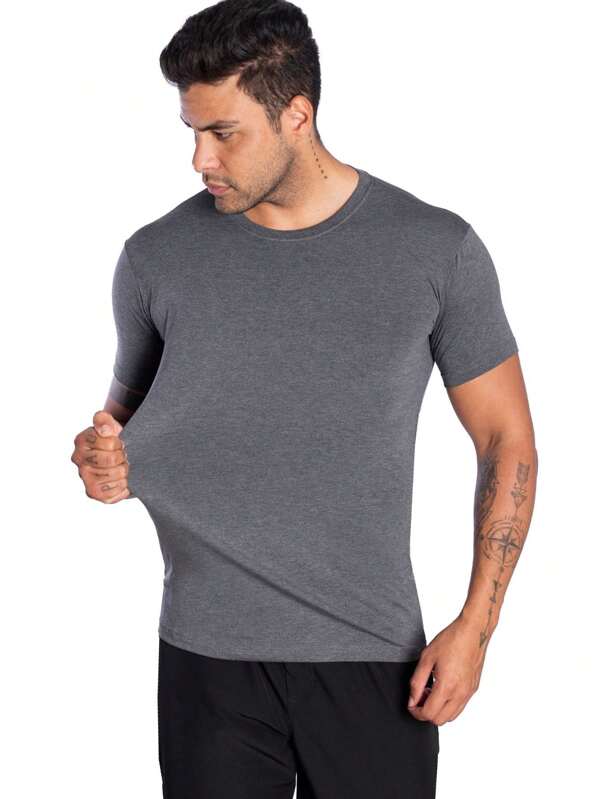 Camiseta visco lycra elastano malha fria academia