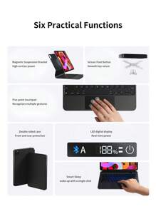 KX008 Apple Magic Keyboard: IPad Keyboard Case With Power Display Compatible With Ipad Pro 11-Inch (1st, 2nd, 3rd Generation) And IPad Air 10.9-Inch (4th, 5th Generation), Great Typing Experience, Built-In Trackpad, US English - Black - Black - View 3