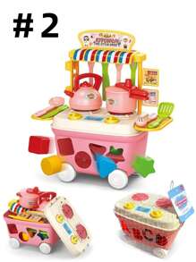 10入組孩子們的假裝遊戲廚房套裝適合女孩帶餐具,洗碗機&飲用噴泉玩具 - 彩色 - 查看 1