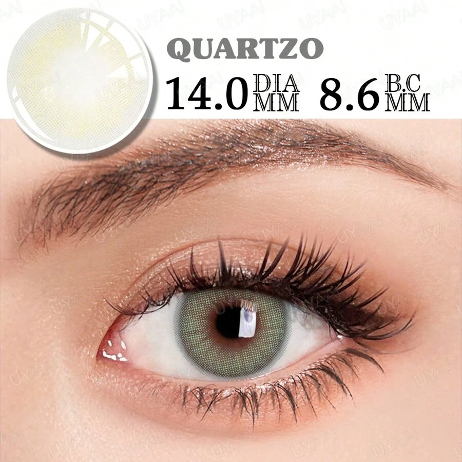 UYAAI Hid Series Colored Contact Lenses 1 Year Disposable Natural - THẠCH ANH - Xem 1