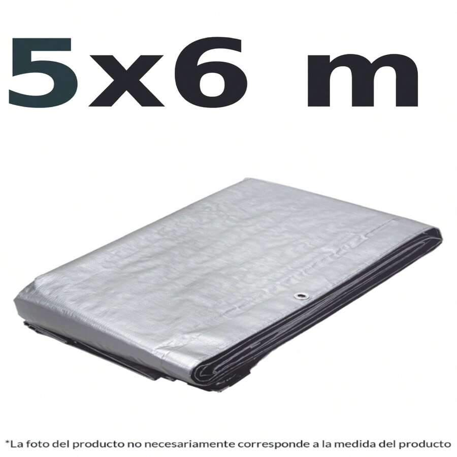 Reinforced Gray Tarpaulin 5 X 6 M - Silver - View 1