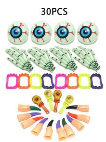 flykirin 30款萬聖節派對發光玩具,適合孩子的萬聖節發光玩具。部分玩具具有發光功能。萬聖節派對禮品。發光玩具,超級糖果或惡作劇的主意,假日派對禮品,孩子生日禮物。 - 彩色 - 查看 3