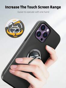 Habyby 可配合 Iphone 15/15pro/15plus/15pro Max 使用之搖擺環電話殼 - 黑色 - 查看 8