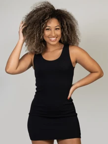 Vestido regata tecido moletinho elatano estilo tubinho