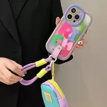 Crossbody Phone Case Creative Diy Cream & Macaron Shaped Phone Case Compatible With Apple Iphone - Mauve Purple - View 5