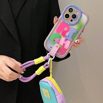 Crossbody telefonfodral Creative DIY Cream & Macaron-format telefonfodral som är kompatibelt med Apple Iphone