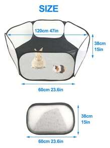 小型動物爬行墊圍欄 - 黑色 - 查看 4