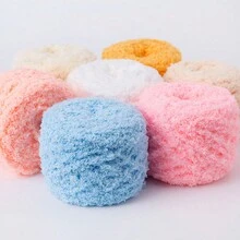 1捆珊瑚絨毛線球手工diy編織,適用於家居使用(圍巾、毛衣等) - 橘色 - 查看 5