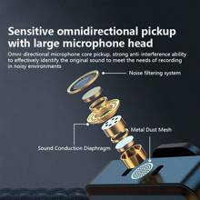 1入組黑色方形無線領夾麥克風，適用於蘋果/三星/谷歌/安卓手機，適用於採訪/Vlog/現場直播 - 1對1 - 查看 4