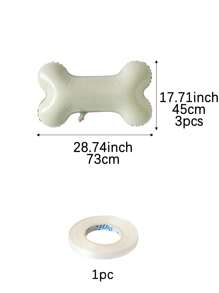 Mtrong Te 3 件套趣味宠物狗骨头形状铝箔气球套装生日快乐派对装饰空气球返校情人节 - 米色 - 查看 3