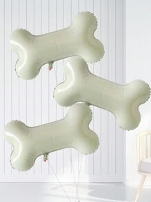 Mtrong Te 3 件套趣味宠物狗骨头形状铝箔气球套装生日快乐派对装饰空气球返校情人节 - 米色 - 查看 2