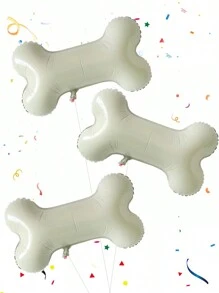 Mtrong Te 3 件套趣味宠物狗骨头形状铝箔气球套装生日快乐派对装饰空气球返校情人节 - 米色 - 查看 4