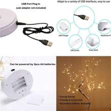 1/2 Đèn cây cảnh để bàn, Đèn cây nhân tạo LED DIY, Đèn ngủ chạy bằng pin/USB để trang trí phòng, Trang trí nhà cửa, Phòng ngủ, Đám cưới, Giáng sinh, Quà tặng ngày lễ, Halloween - 108 cây ánh đèn ấm áp - Xem 4