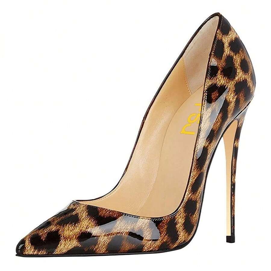 FSJ Women Sexy Slide Pointed Toe Pumps 12 Cm High Heels Stiletto Pumps Shoes - 咖啡棕 - 查看 1