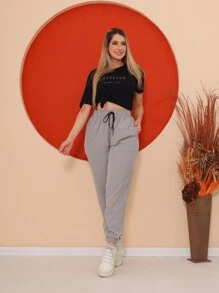 Women Pants - Màu Xám nhạt - Xem 4