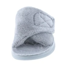 BELOVELY【Comfy-1】Fuzzy House Slippers With Arch Support Orthotic Heel Cup Sandals For Women - 灰色 - 查看 2