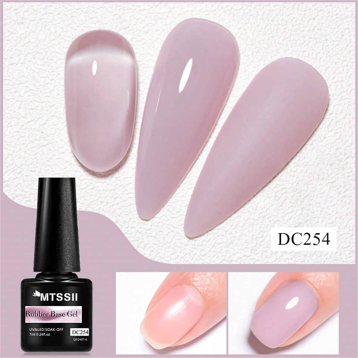 Shein Pinknude 7Ml Rubber Base Gel Milky Jelly Nude Transparent Color Gel Nail Polish Nail Camouflage Semi Permanent Varnish Soak Off Uv Led Manicure Nails