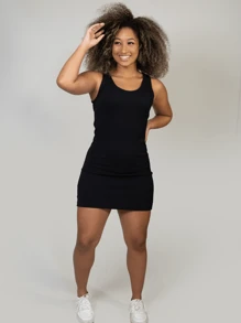 Vestido regata tecido moletinho elatano estilo tubinho