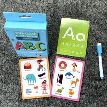 36 张可重复使用的字母闪卡，带记号笔 - 教育闪卡，学龄前学习玩具，用于字母识别和早期识字 - 淺粉色 - 查看 2
