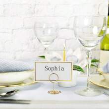 10 cái Số bàn , Đặt chủ thẻ , Dây điện Hình ảnh Giá đỡ , Kích thước nhỏ Bàn Ví thẻ , Giá đỡ ảnh Đối với Trang trí theo mua , Lễ cưới Thu nhận , Buổi tiệc , Sinh nhật - Vàng - Xem 4