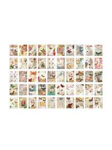 100pcs/pack Vintage Letter, Butterfly, Flower Decorative Material Paper For Diy Scrapbooking, Journal Background Paper - Multicolor - View 5