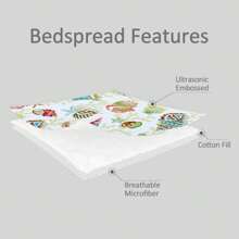 3Pcs Summer Beach Bedspreads Set King Queen Twin Size Lightweight Coastal Ocean Theme Quilts Seashell Conch Coverlet Sets Starfish Seahorse Seaweed Printed Bedding Pillow Shams - 綠黃色 - 查看 6