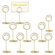 10 cái Số bàn , Đặt chủ thẻ , Dây điện Hình ảnh Giá đỡ , Kích thước nhỏ Bàn Ví thẻ , Giá đỡ ảnh Đối với Trang trí theo mua , Lễ cưới Thu nhận , Buổi tiệc , Sinh nhật - Vàng - Xem 1