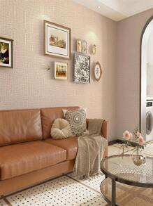 接觸紙淺卡其草布紋理壁紙自黏壁紙浮雕接觸紙自粘布假亞麻可拆卸壁紙,適用於臥室櫥櫃裝飾 - 卡其色 - 查看 2