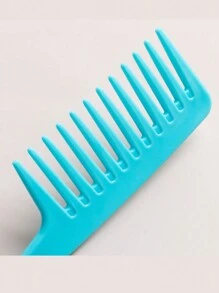 1pc Wide Tooth Curved Hook Comb, Random Color, Plastic Large Tooth Comb With Hook For Big Wavy, Curly Hair And Perm - Multicolor - View 8
