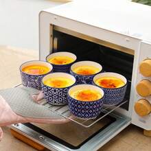 Selamica Ceramic Ramekins 4 Oz, Creme Brulee Ramekins Oven Safe, Souffle Custard Dishes/Cups for Baking, Mini Bowls for Pudding Ice Cream Dip, Set of 6, Vintage Blue - 復古藍色 - 查看 6