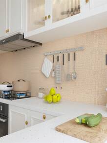 接觸紙淺卡其草布紋理壁紙自黏壁紙浮雕接觸紙自粘布假亞麻可拆卸壁紙,適用於臥室櫥櫃裝飾 - 卡其色 - 查看 7