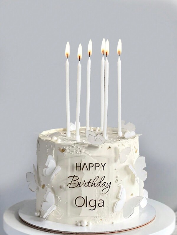 6 شمعات بيضاء طويلة مستقيمة للزينة لحفلة عيد الميلاد وتزيين الكعك