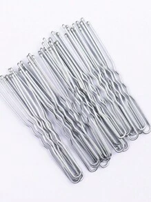 100pcs Silver U-Shaped Clips, Casual Hair Clips Suitable For Daily Wear - Silver - View 1