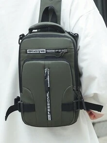 [三种背法] 多功能胸包男士斜挎包单肩包小背包背包胸包学生包腰包单肩包旅行工作运动度假必备品轻便防盗外出礼物送给男士男朋友丈夫男孩