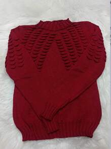 Women Knit Tops - 紅色 - 查看 1